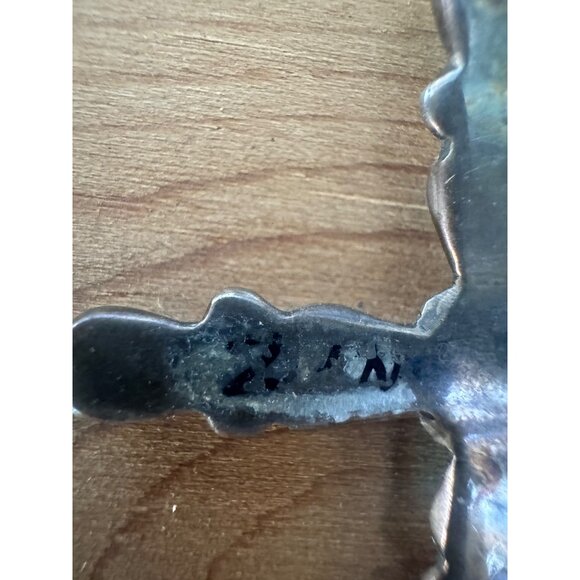 Zuni Sterling Silver Turquoise Cross Pendant - Picture 6 of 11